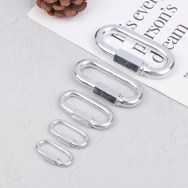 Hot Sale 5Pcs M3.5/4/6/8/10 Connect Hook Stainless Steel Connecting Ring Quick Chain Link Track Mountaineering Carabiner Buckles