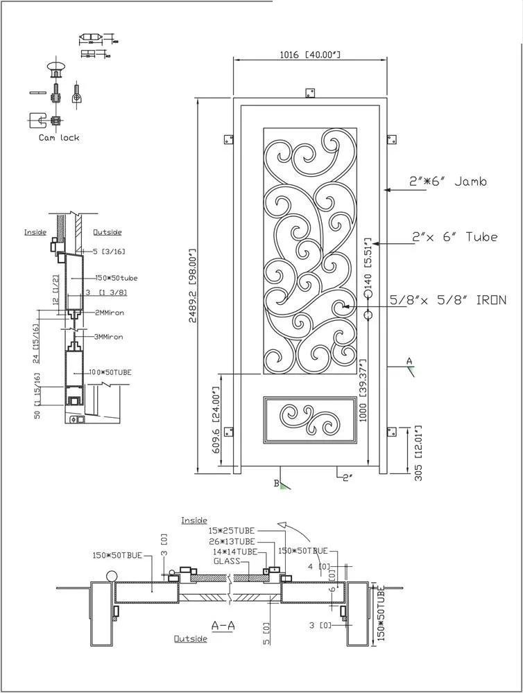 Wrought Iron Doors Heavy Duty Security Front Door
