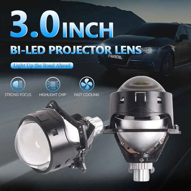 

SANVI 3 Inch Bi LED Projector Lenses Headlight 12V 6000K For Hella 3R G5 H4 H7 9005 9006 Car LED Light Retrofit Auto Parts