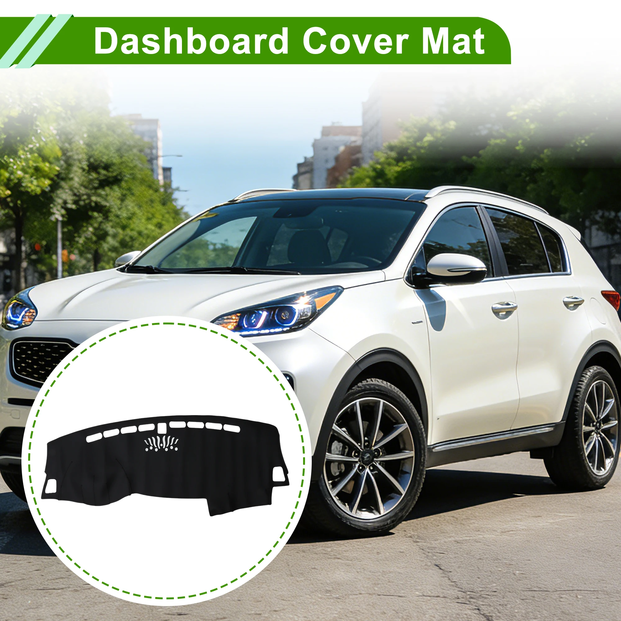 UXCELL Dash Cover for KIA KX5 2016-2017 without Hud Dashboard Cover Leather Black 1 pcs
