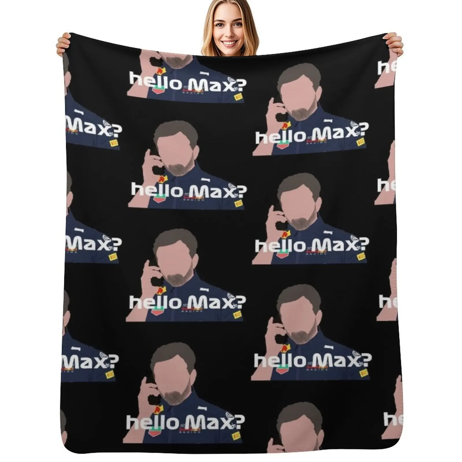 Christian Horner - hello Max? (white) Throw Blanket Versatile Cozy Throw Blanket for All Occasions