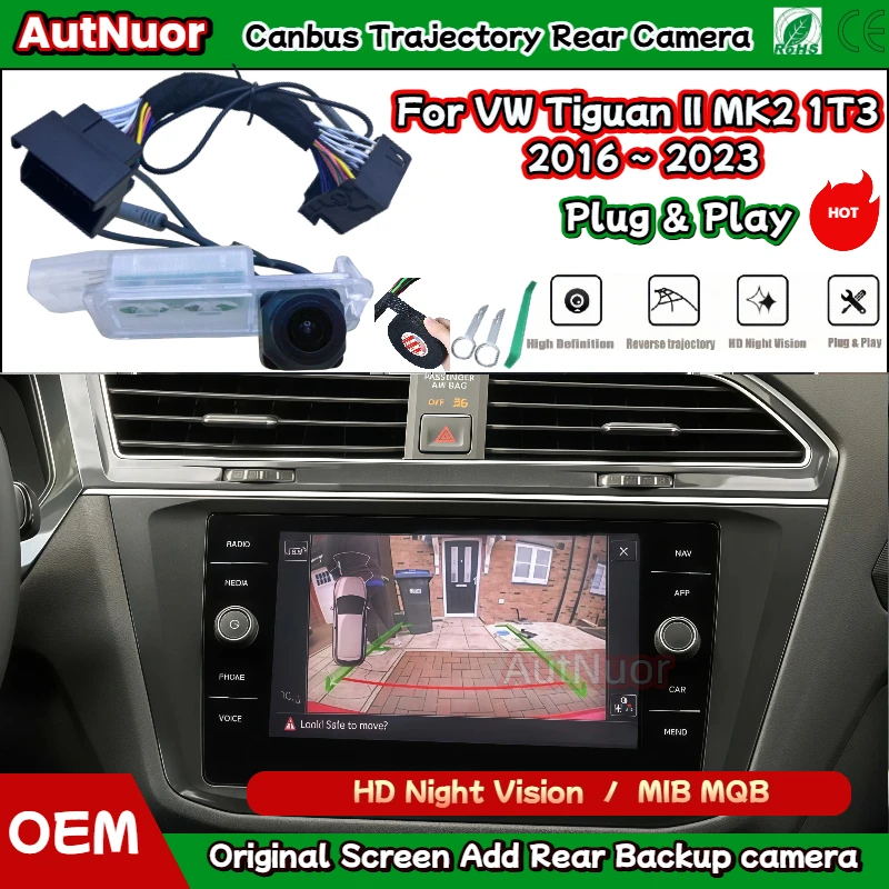 

Задняя камера заднего вида для VW Tiguan II MK2 1T3 2016 2017 2018 2019 2020 2021 2022 2023 Mib2 Plug and Play без кодирования