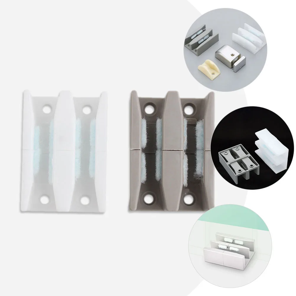 

10pcs Glass Sliding Guide Bottom Mount Shower Door Guides For Bathroom Sliding Door Track Stopper Replacement Hardware