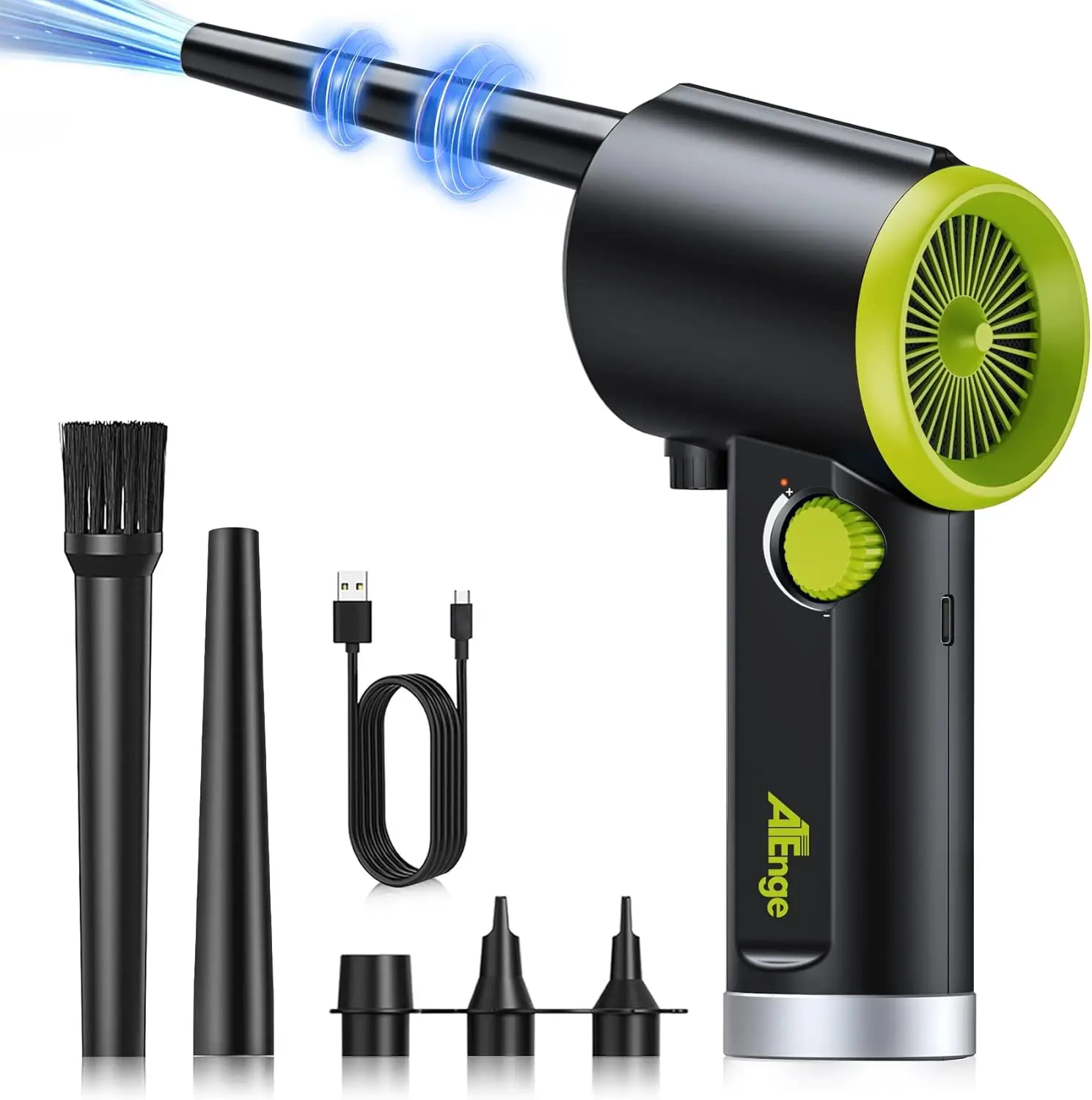 

Cordless Electric Air Duster, 41000RPM Rechargeable Air Blower, Stepless Speed, Type-C Fast Charge for Computer Keyboard Pet Hair Cleaning
