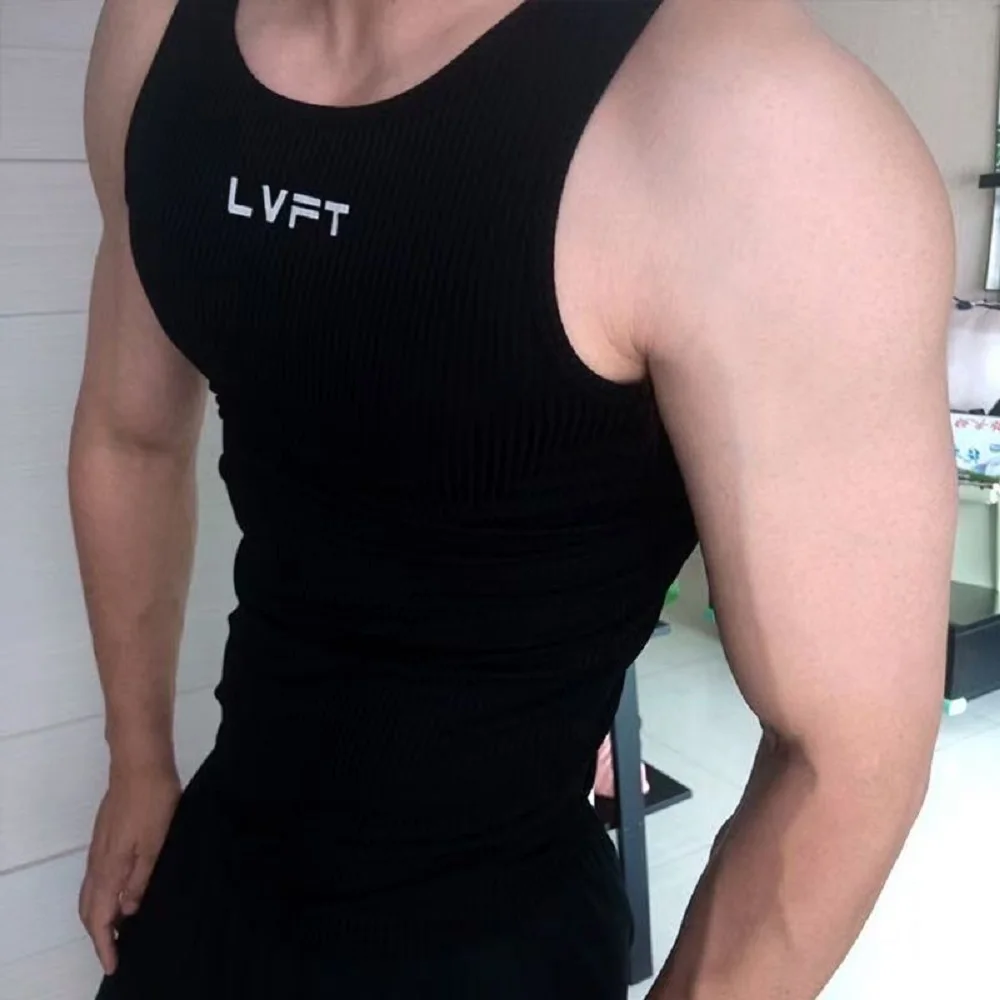 Men's Vest 2026 American Summer Knit Ice Silk Ribbed Fitness Sports Leisure Slim Men's I-back Solid Color Sleeveless Vest