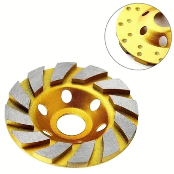 4 인치 콘크리트 터보 다이아몬드 그라인딩 컵 휠 12 세그 앵글 그라인더 용 헤비 듀티 앵글 그라인더 휠
