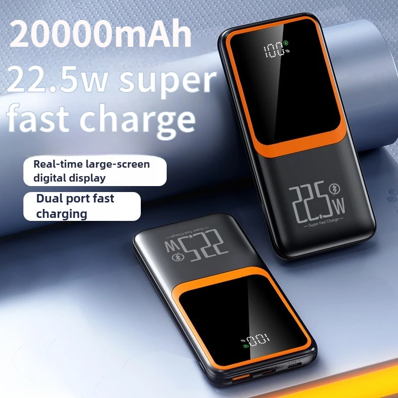 

Встроенный кабель Power Bank большой емкости 20000 мАч, 10000 мАч, 22,5 Вт, USB C, внешняя запасная батарея с быстрой зарядкой для IPhone Samsung