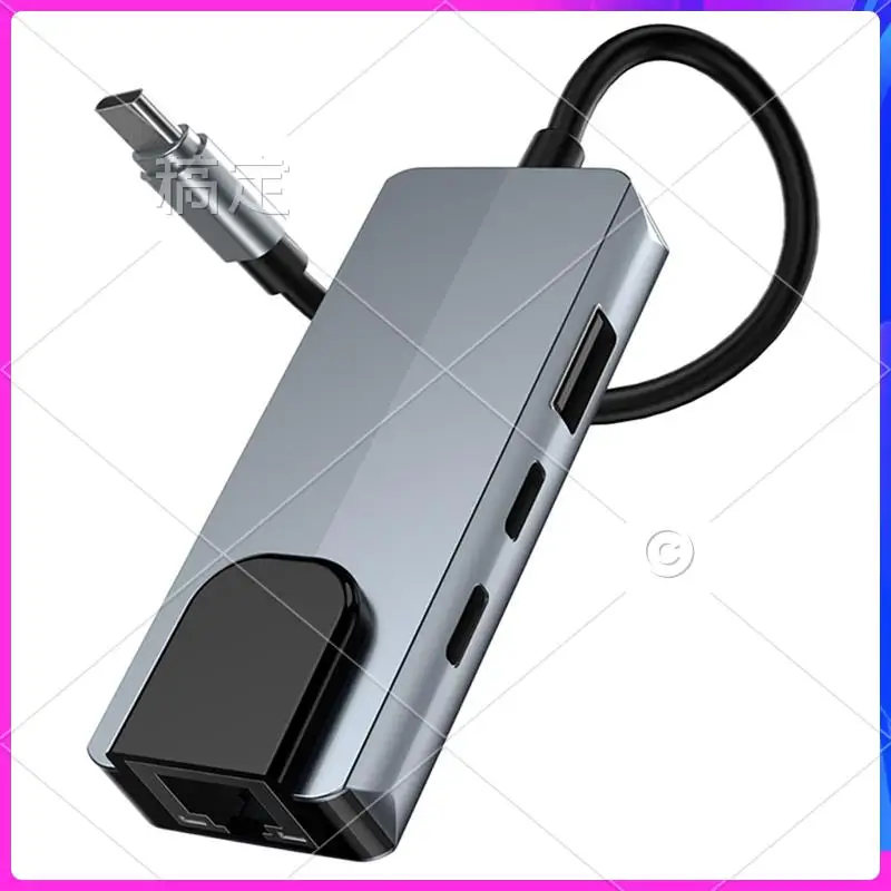 

Док-станция-адаптер ABT-4-в-1 USB C HUB с двойным USB C и RJ45 для ноутбуков Pro/Air