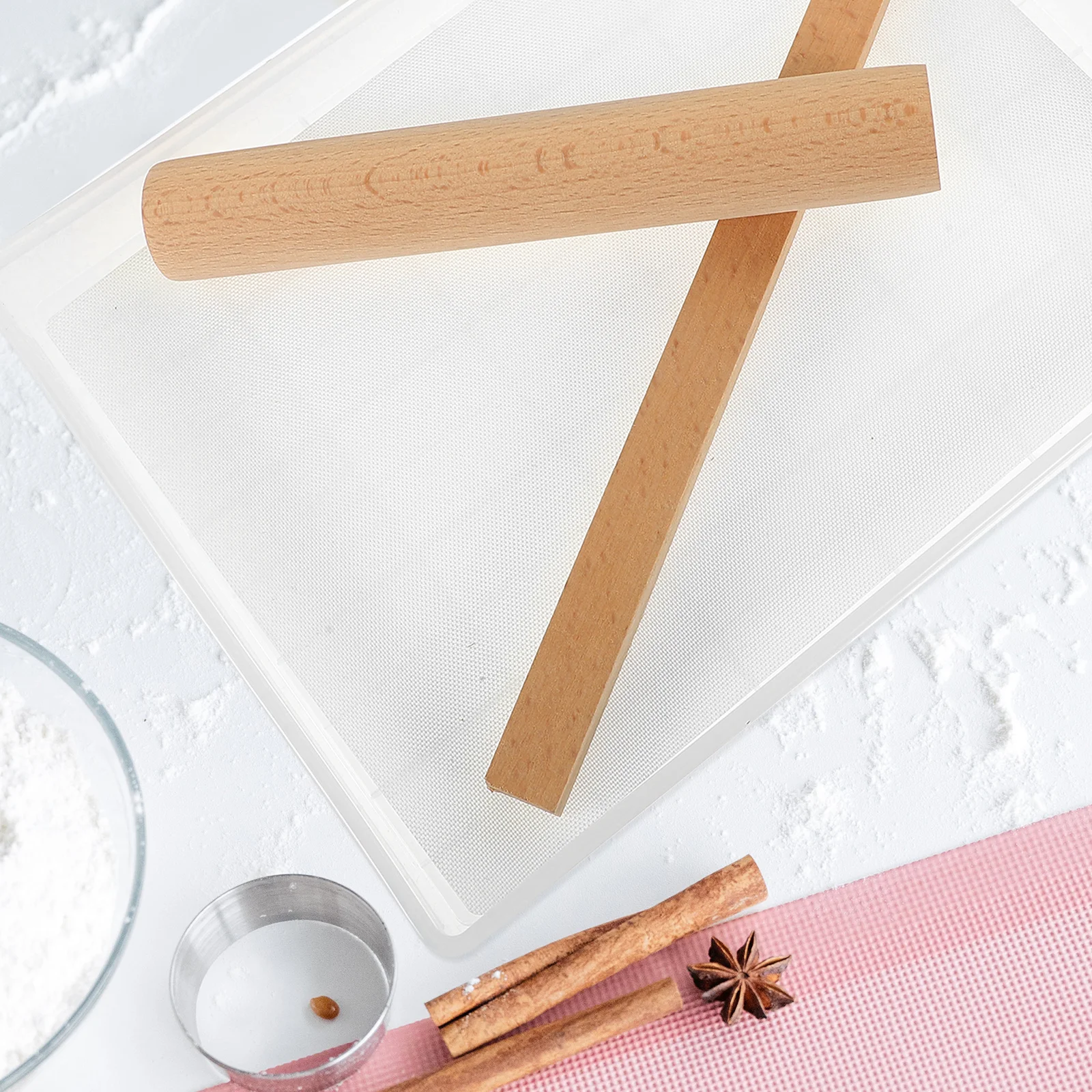 Juego de turrón con bordes lisos, herramienta portátil fácil de limpiar para hornear, almacenamiento con forma de copo de nieve, utensilio de cocina práctico y seguro
