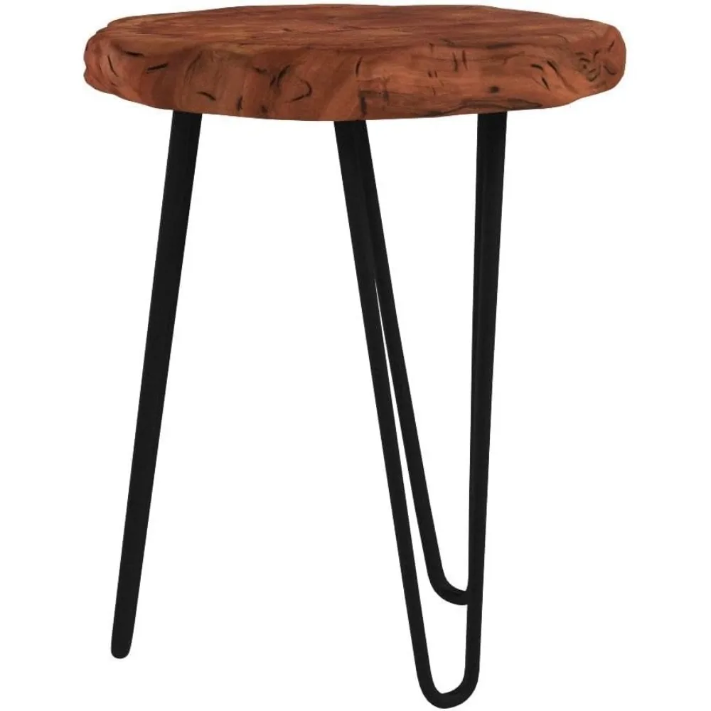 طاولة نهاية شجرة التاريخ بحافة حية ذات شكل فريد، 13 عرض × 12 عمق × 16 ساعة، مناسبة لحامل النباتات في غرفة المعيشة أو غرفة النوم أو المنزل O