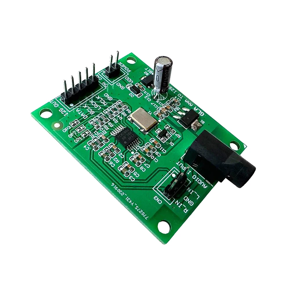 Imagem -04 - Amplificador de Sinal de Áudio Analógico Pcm1808 Adc para I2s 35 mm Suporte 48k 96k 24bit Dsp Decodificador de Gravação Amplificador dc 5v12v
