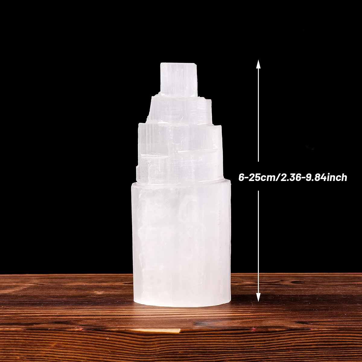 1pc Natural Crystal Selenite Tower Raw Stone Polished And Demagnetized Handicraft Tabletop Decorative Item