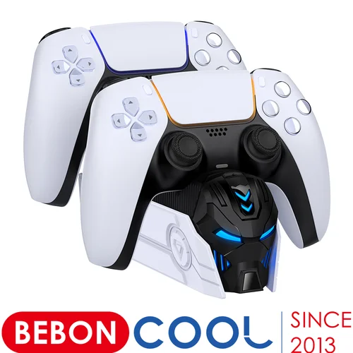 BEBONCOOL PS5 용 듀얼 고속 충전기 무선 컨트롤러 스탠드, 소니 플레이스테이션 5 게임패드 듀얼센스 컨트롤러 충전 베이스 