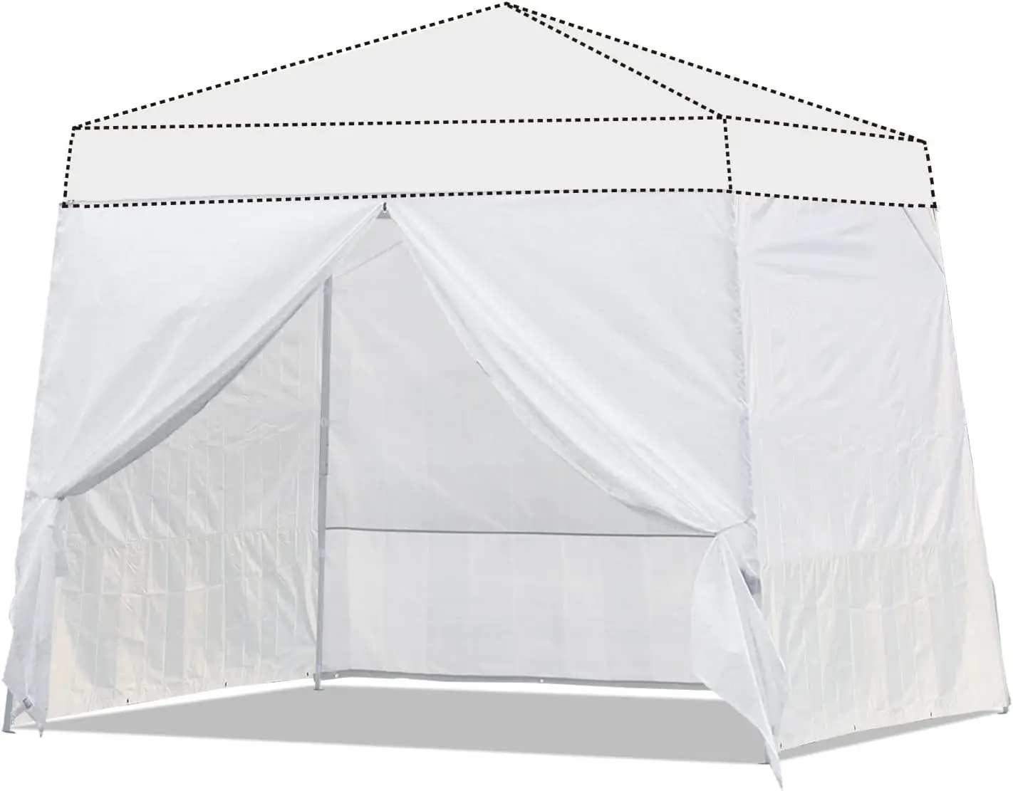 

Slant Leg Side Wall 10x10ft base/8x8ft top, White (4 Walls Only, NOT Including Frame and Top)