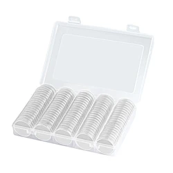 100pcs 25mm Coin Capsule Holder Plastic Storage Organizer Box Coin Collection Supplies