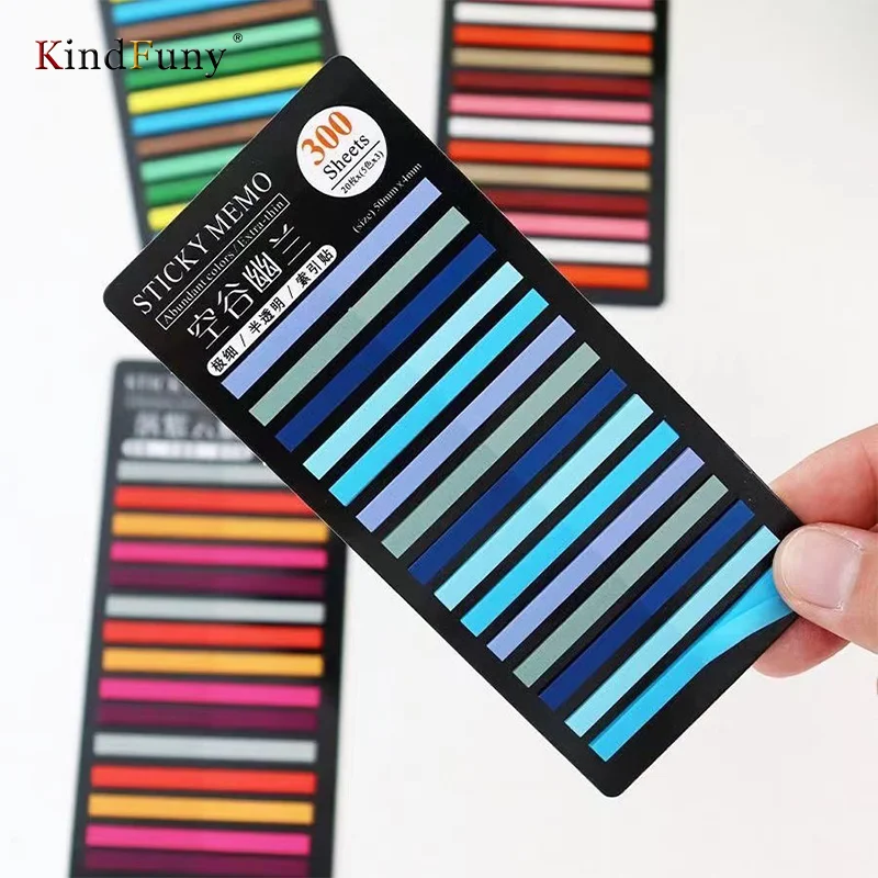 KindFuny Rainbow Color Index Pad  Sticky Notes Paper Sticker Notepad Bookmark School Supplies Kawaii Stationery Posted It