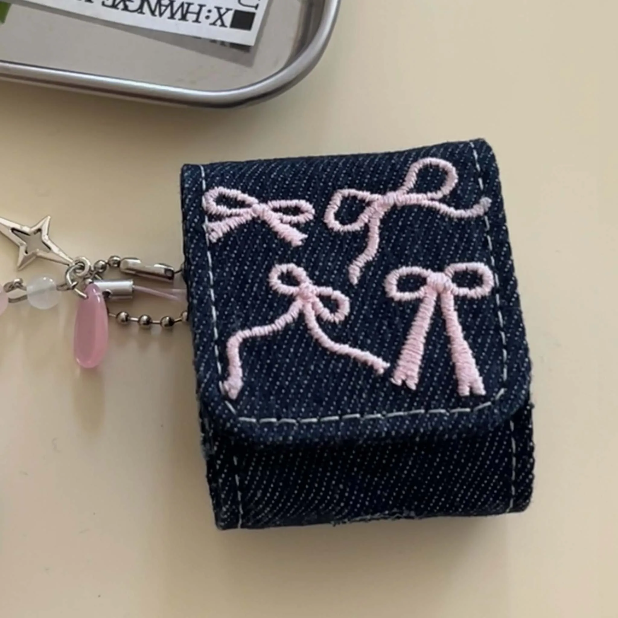 Leather 3D bow pink earphone case shockproof shell for apple airpods 4 pro 2nd 3 2 1 wireless bluetooth charging box