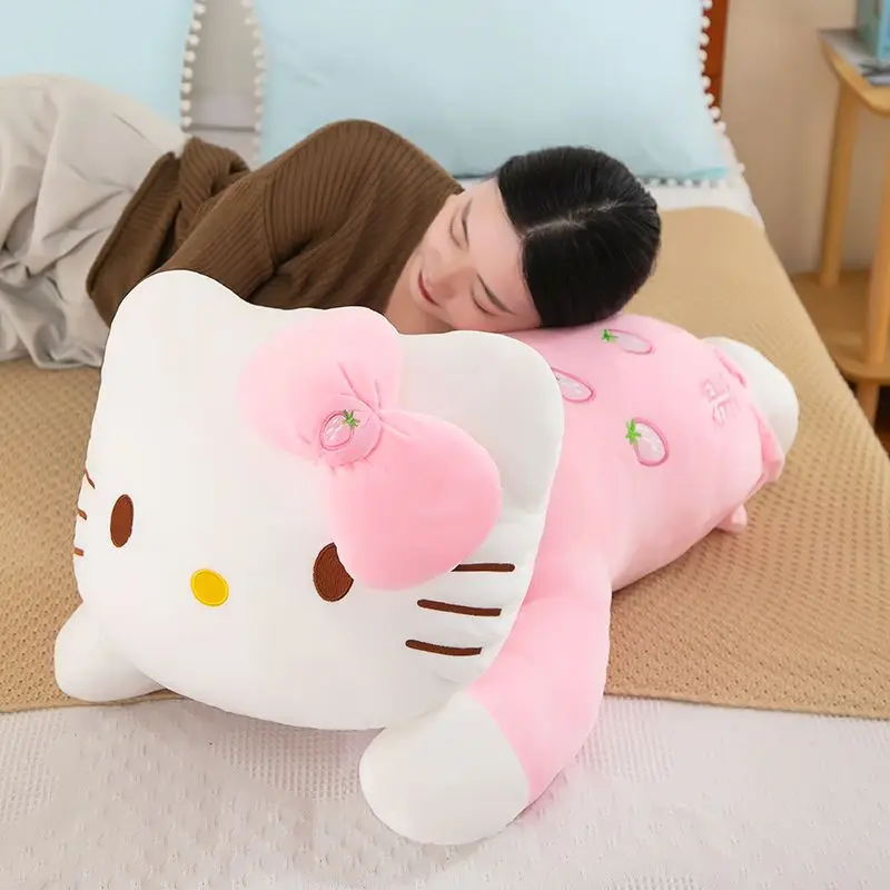 

Sanrio Hello Kitty Lying Down Plush Toy, Super Soft Lap Pillow Stuffed Animal, Cute Cat Doll for Girls