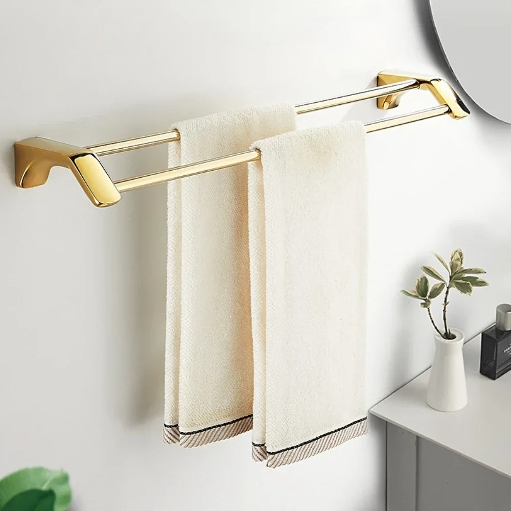 304 Stainless Steel Bathroom Accessories Towel Rack Gold Plated Toilet Brush Paper Towel Holder Towel Rings Bath Hardware Sets