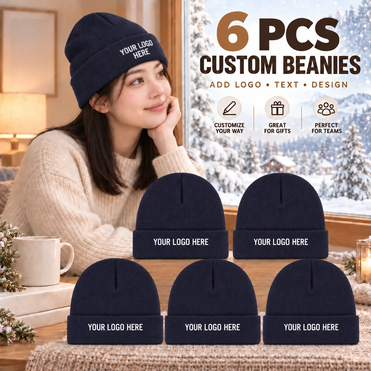 6 bonnets tricotés personnalis - Baseball Cap Fitted avis et prix