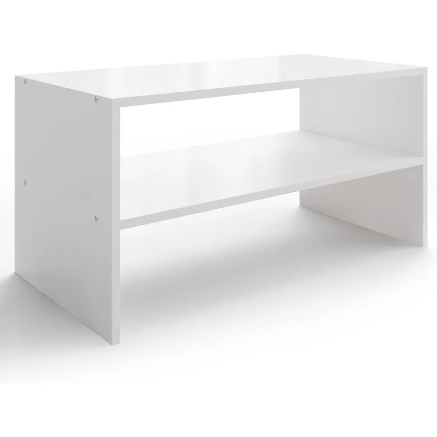 

2Tier Stackable White Shoe Rack Wooden 2Shelf Shoe Organizer Freestanding Shoe Storage Stand for 69 Pairs Perfect for Closet En