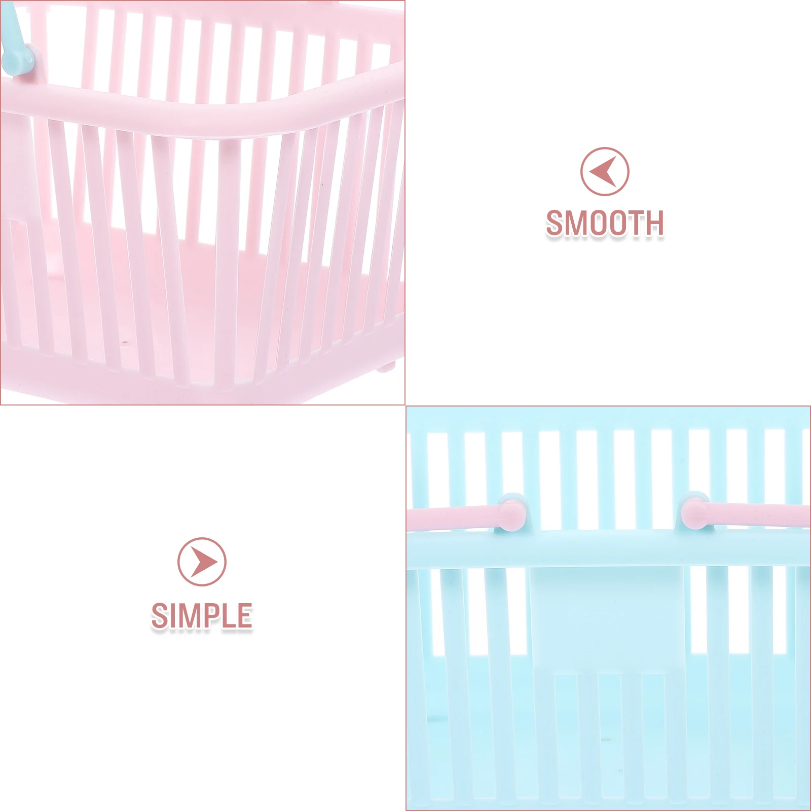

4Pcs Cherry Strawberry Picking Baskets small plastic Hand shopping baskets Kids toys storage box Portable Bathroom Shower Basket