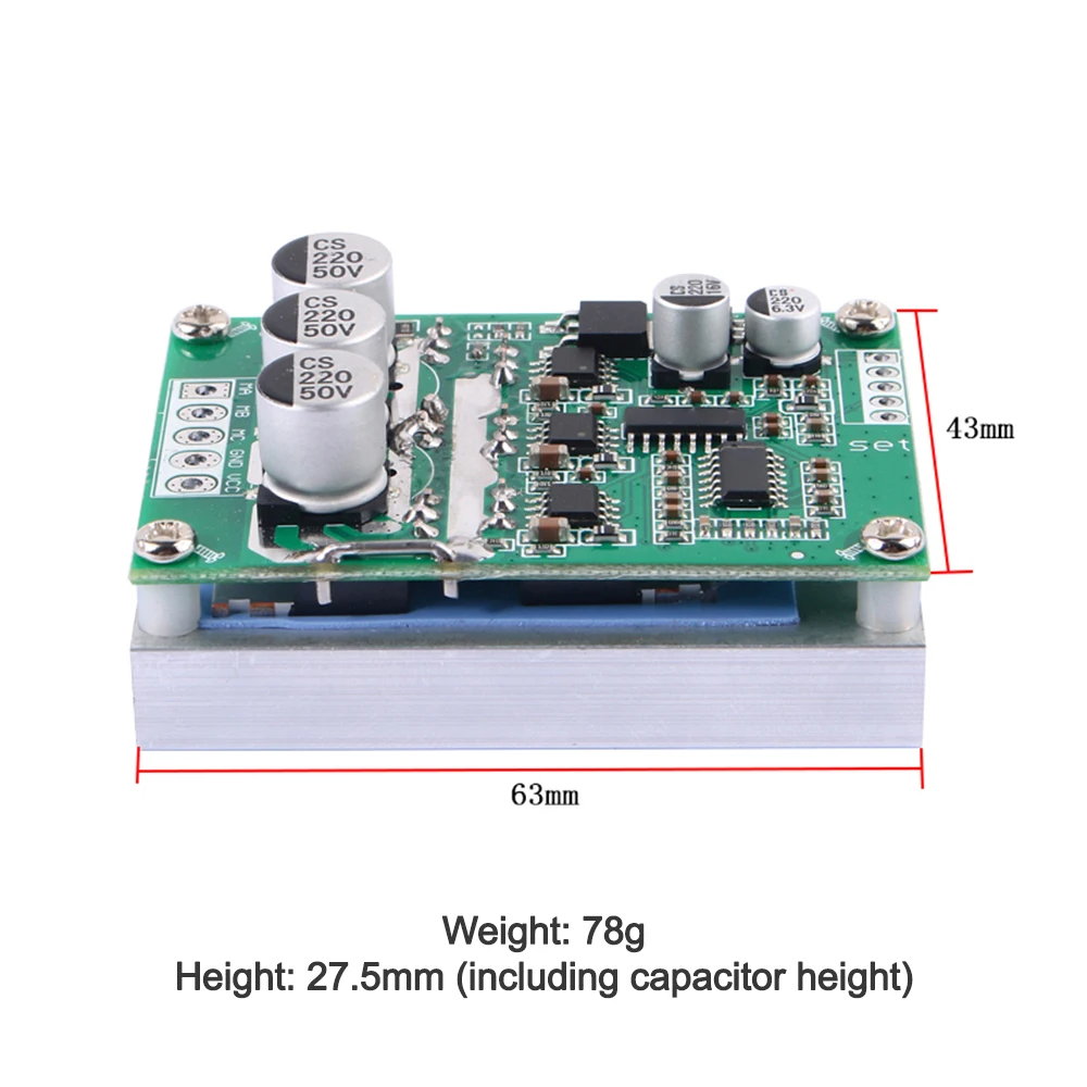 500W 15A DC 12-36V Brushless Hall Free Motor Driver Board High Power Motor Foward Reverse Speed Controller Control Switch Module
