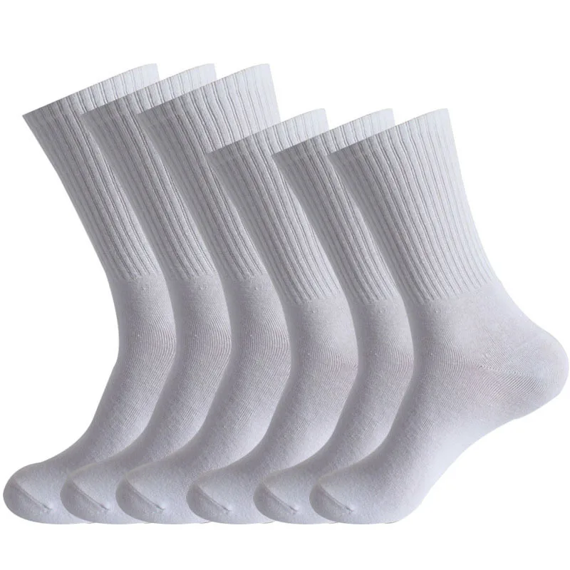 2 Pairs Men Thick Warm Mid Tube Socks Autumn Winter Black White Wear-resistant Odor Resistant Classic Oversized Business Socks