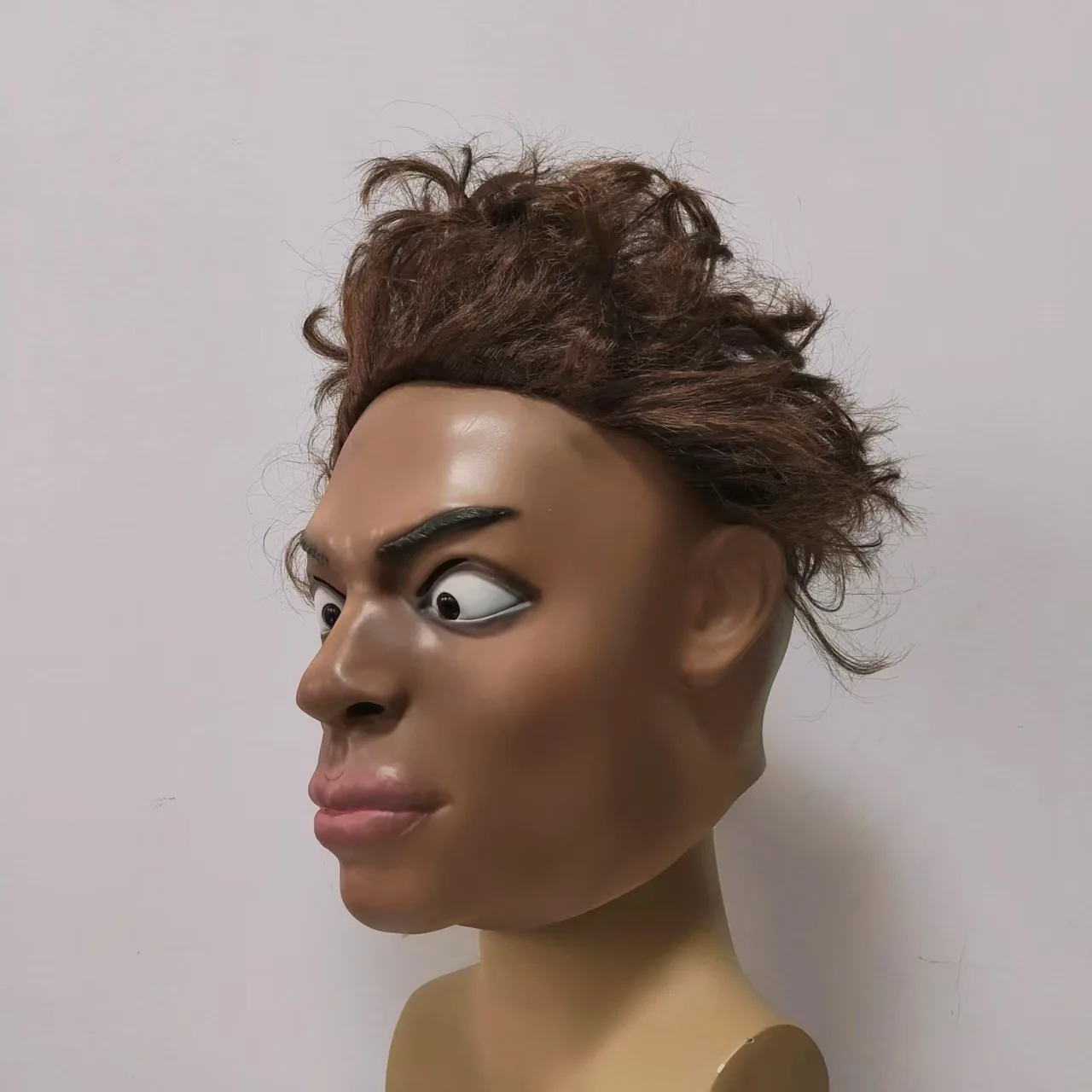 Realistische Latex-Menschenkopfmaske für Männer, Party-Scherzartikel, Kostüm, Halloween-Cosplay-Maske – Detail 3