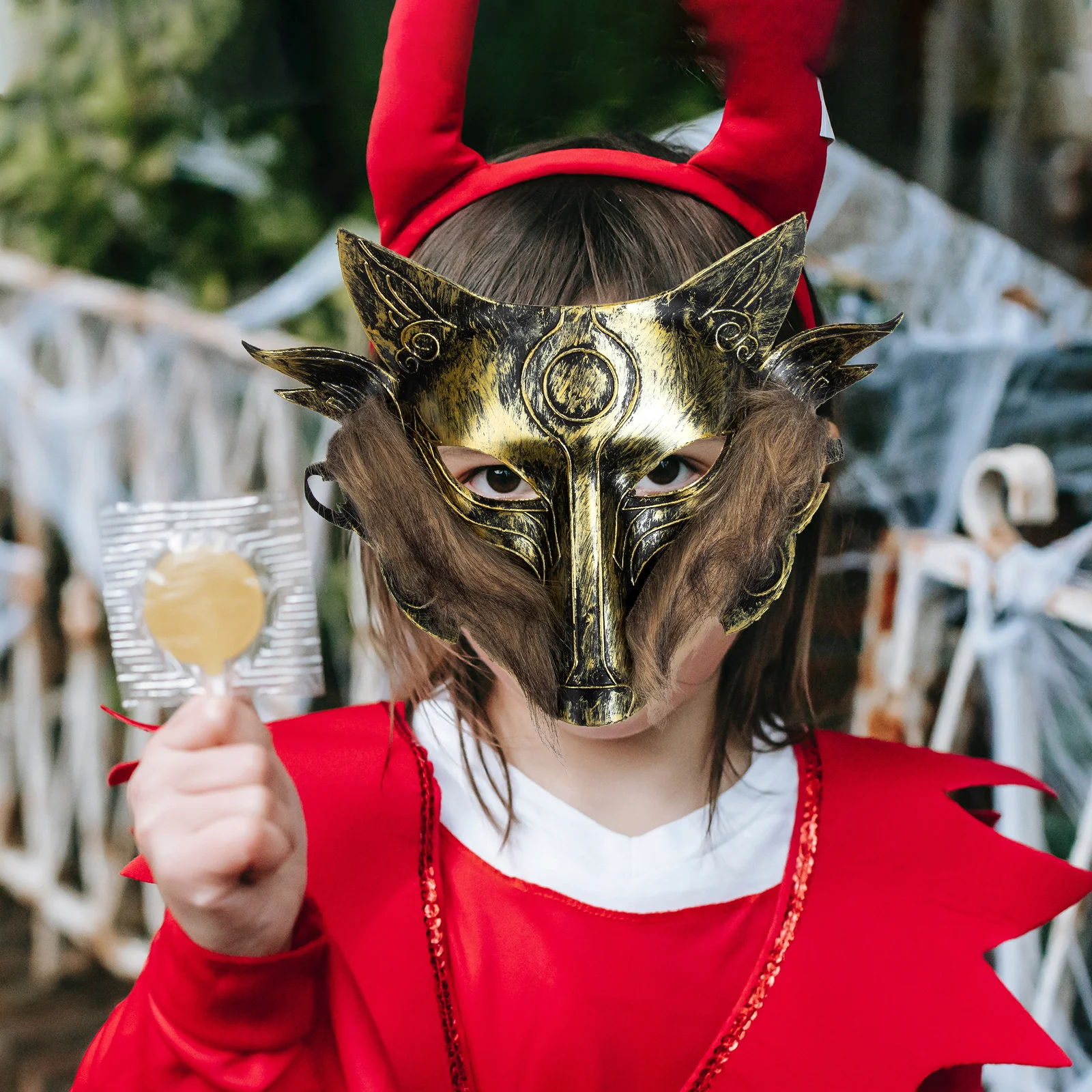 

2pcs Wolf Head Cosplay Halloween Costume Party Carnival Animal Plastic For Festival Masquerade Dance Costume Accessories Party