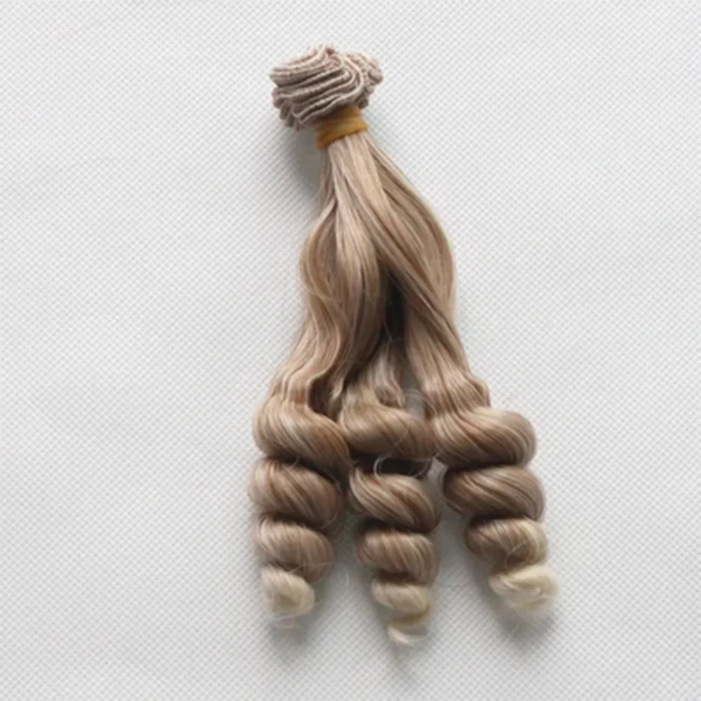 15 cm x 100 cm Curly doll wig fits 1/3 1/4 1/6 BJD DIY brown linen coffee black brown natural color high temperature hair for do