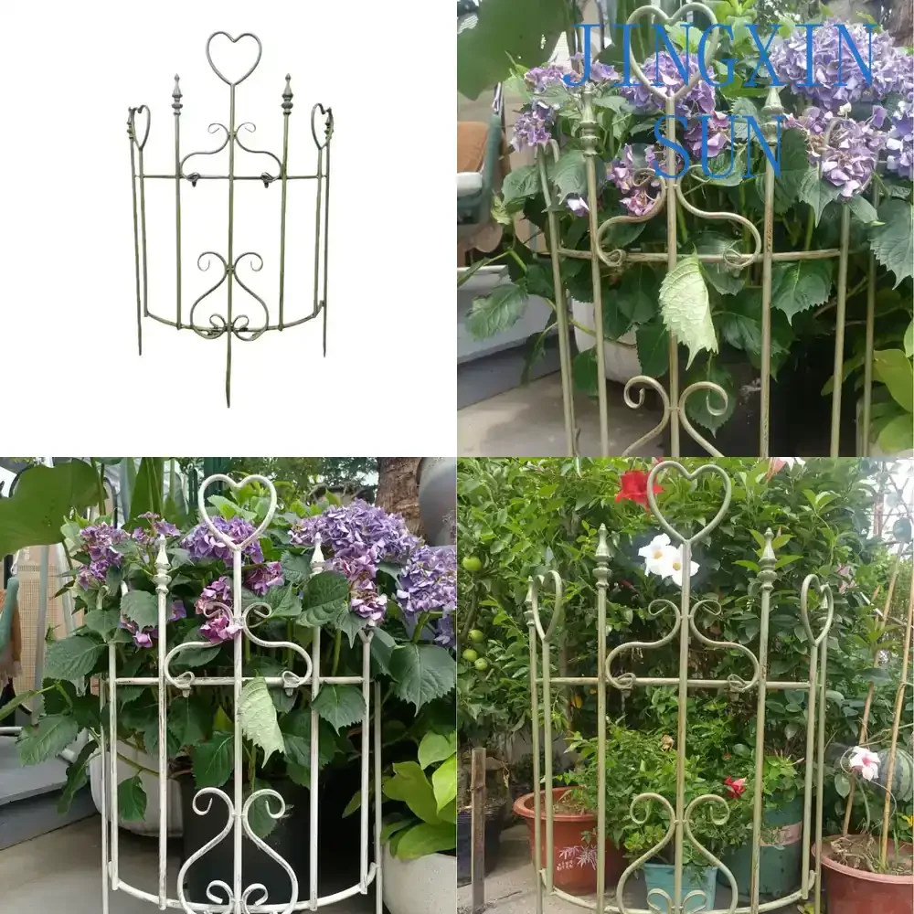 Wrought Iron Semi-Circular Heart-Shaped Vine Climbing Frame for Villa Courtyard Garden Homestay Outdoor Decor for Small Space