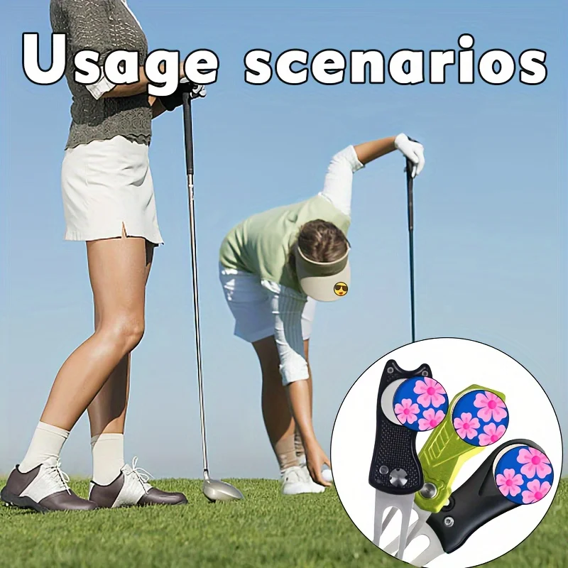 Mazza da Golf con Clip per cappello magnetico-accessori per il Golf attrezzatura da Golf, segni di palline personalizzati, Logo da Golf con fiori carini, migliora la Gol