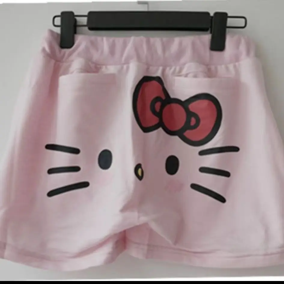 New Hello Kittys Shorts Three-Dimensional Home Pants Summer Women's Pajamas Shorts Y2K Loose Couple Shorts Casual Comfortable