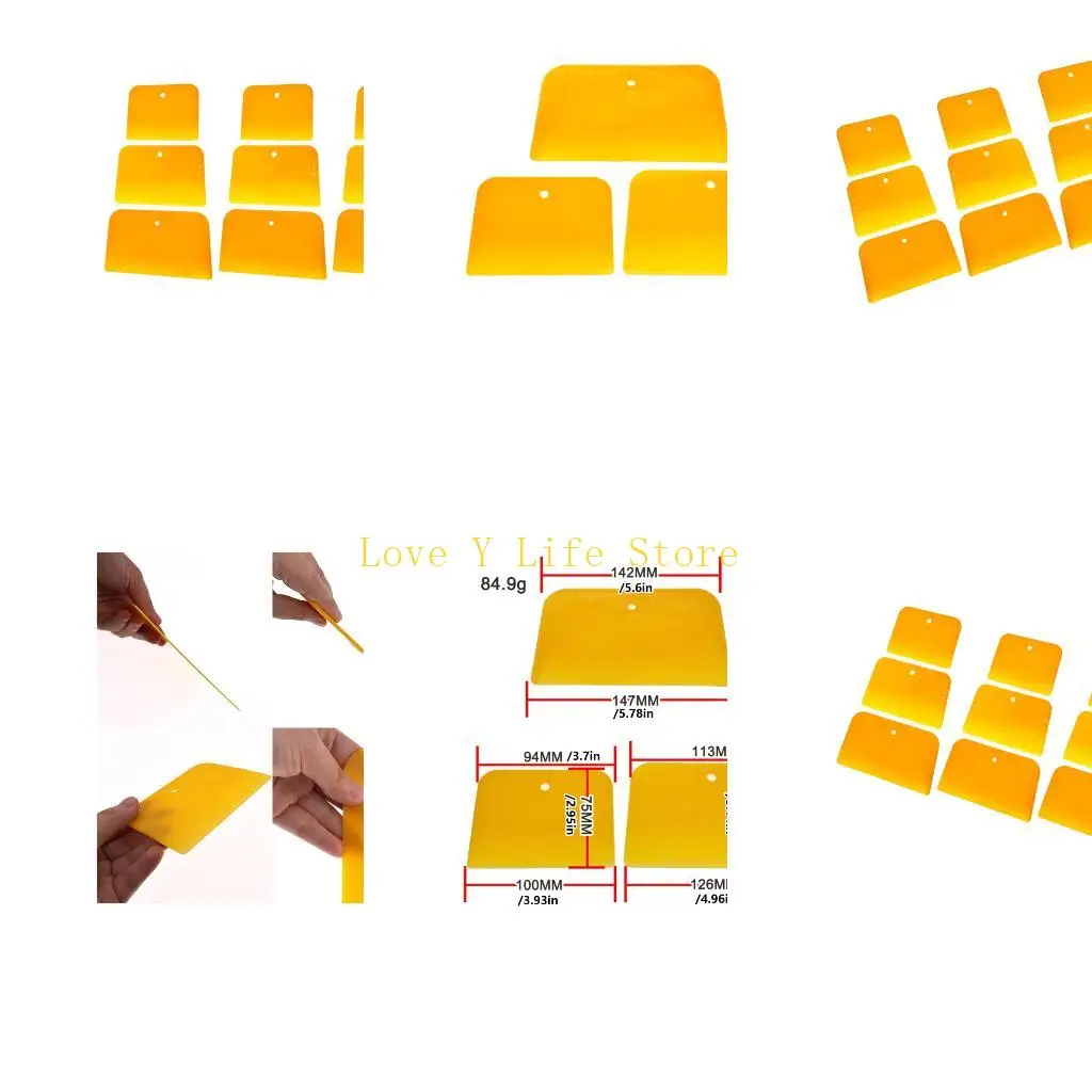 

L74C 9 шт. профессиональные пластиковые скребки 4/5/6 дюймов инструмент для ремонта кузова автомобиля гибкие края дизайн для для