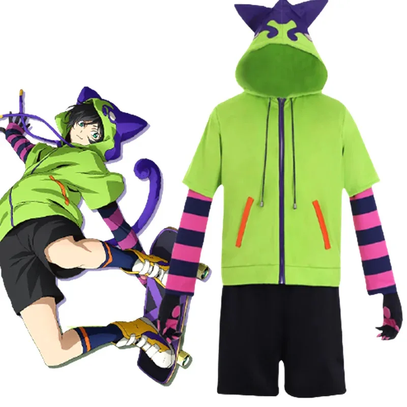2025 yiyi Anime SK8 the Infinity Chinen Cosplay Costume Miya Wig Zipper Jacket Hoodie Suits Unisex Tops Coat Shorts Tail Ou