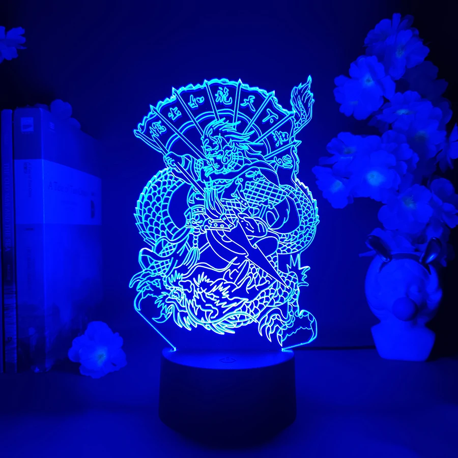 Arena of Valor Zhao Yun Game 3D Night Light for Bedroom Decor Friends Birthday Xmas Gift LED Lamp Color Changing Gamer Zone Dec