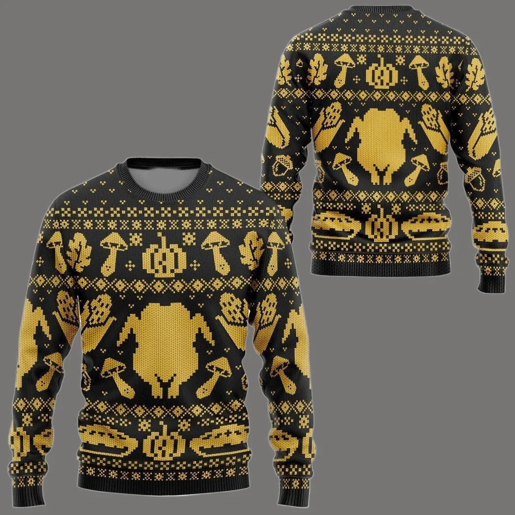 2025/26 Новая серия на тему Турции на День Благодарения, уродливый свитер, семейная толстовка с капюшоном для рождественской вечеринки, большой топ для взрослых, осень/зима