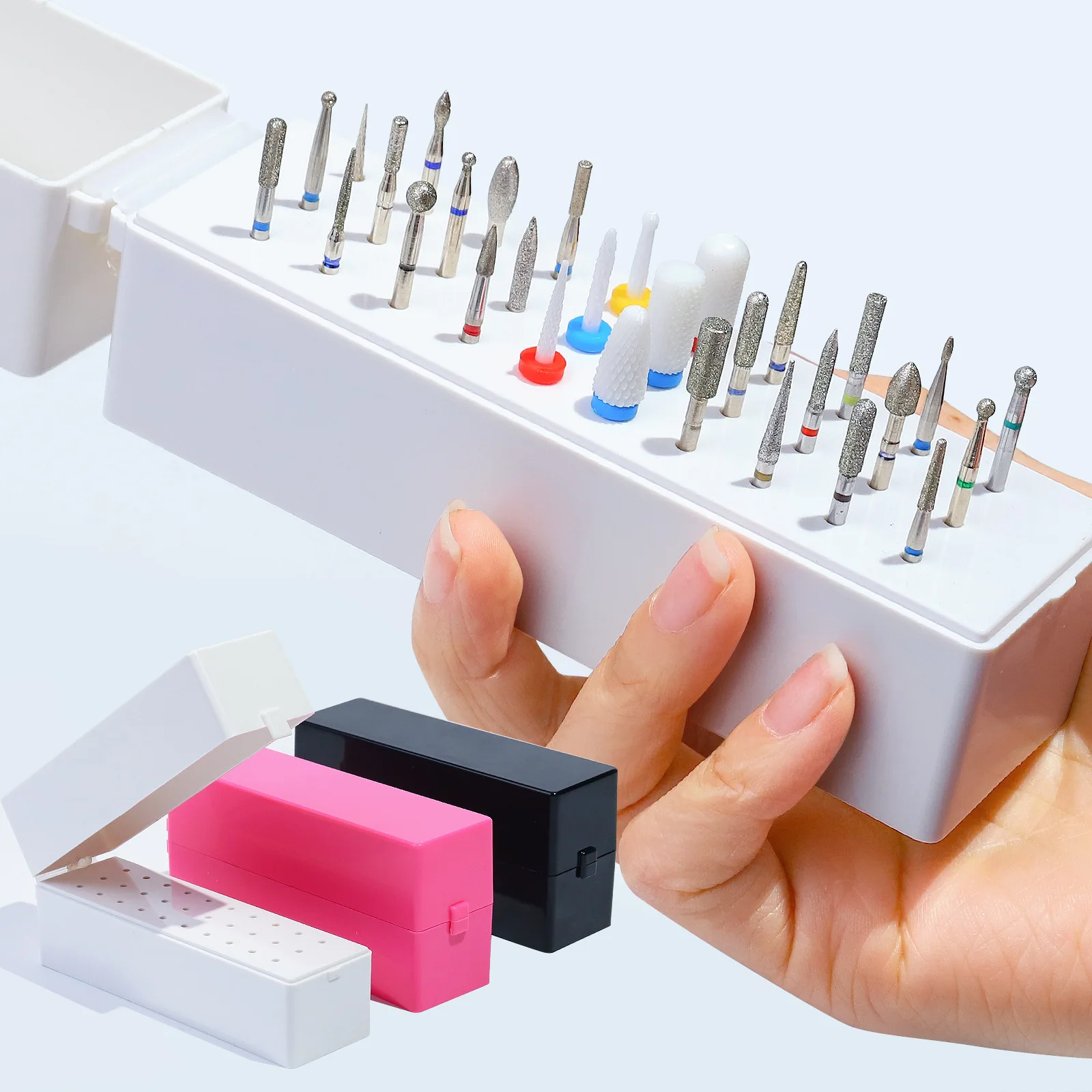 30/48-Loch Nagelbohrer-Aufbewahrungsbox Nagel-Maniküre-Fräserhalter Nagelbohrer-Präsentationsständer Ausstellungsregal Nagelwerkzeuge