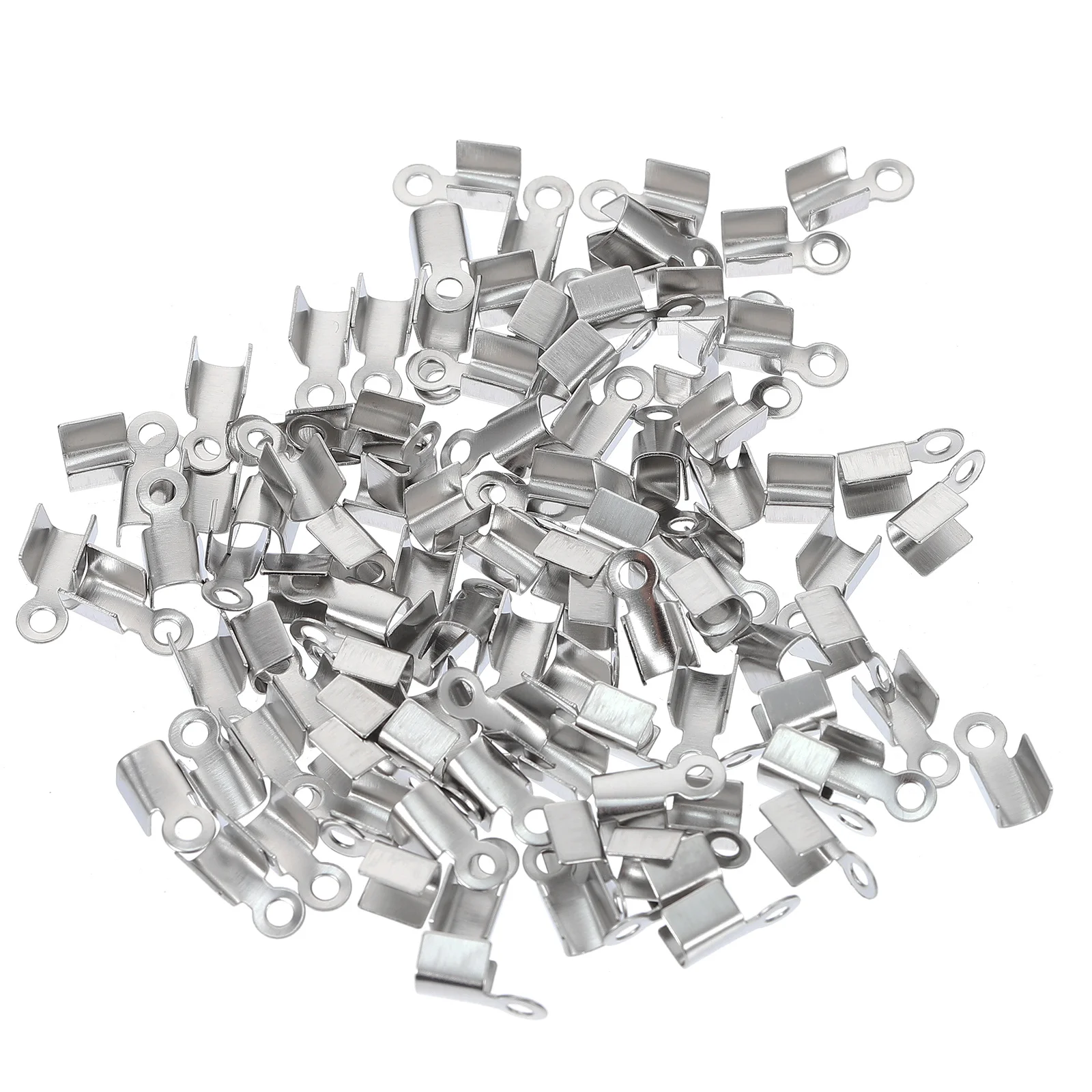 

100Pcs Stainless Steel Buckles Lightweight Jewelry Clasps for DIY Necklace Bracelet Making Craft Supplies Rope Buckle Connector