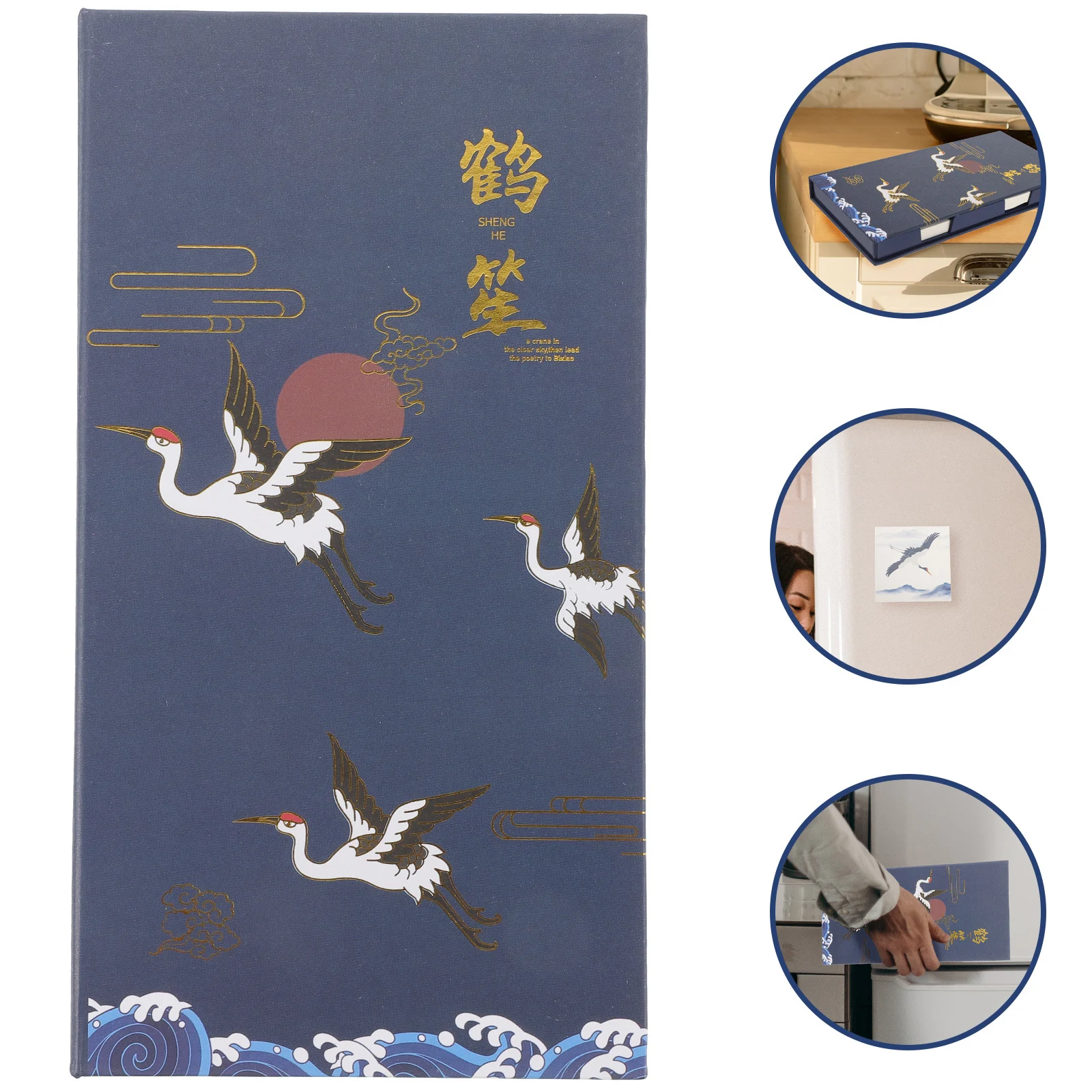 

1 Set Chinese Style Adhesive Notes Crane Pads Stationery For Home Office School Study Notepad Diary