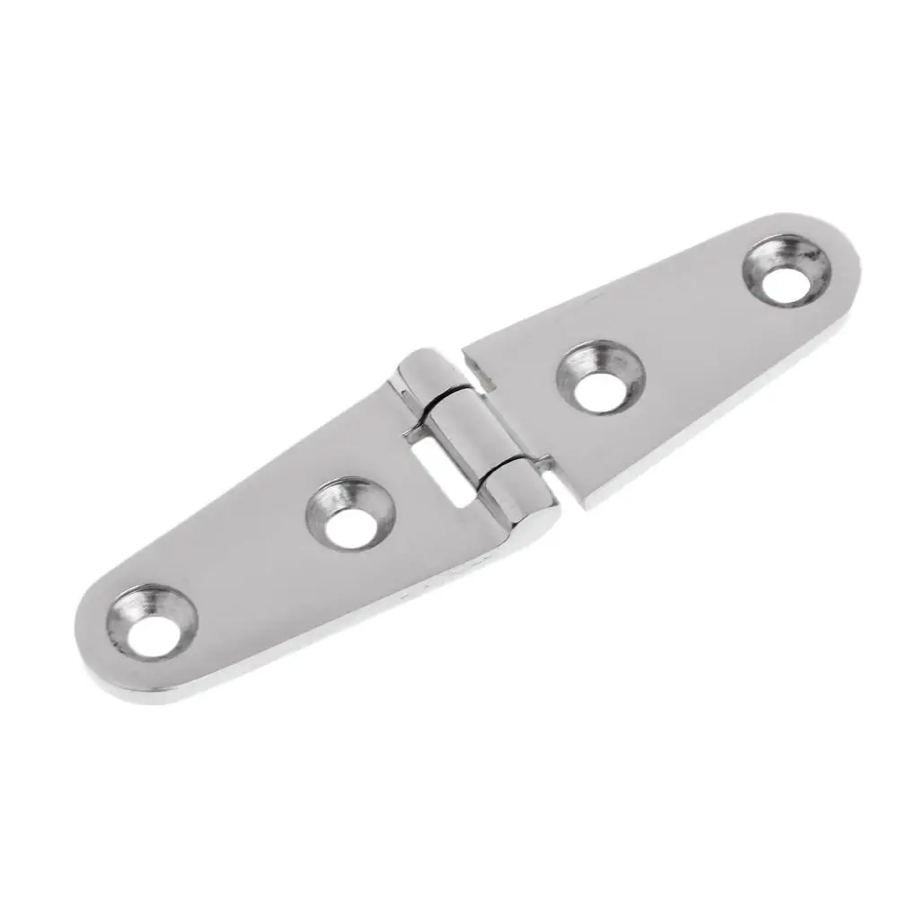 6 Stainless Steel Cast Door Hinge Strap Hinges for Boat, RVs (4 x 1 in/103x27mm) - Silver