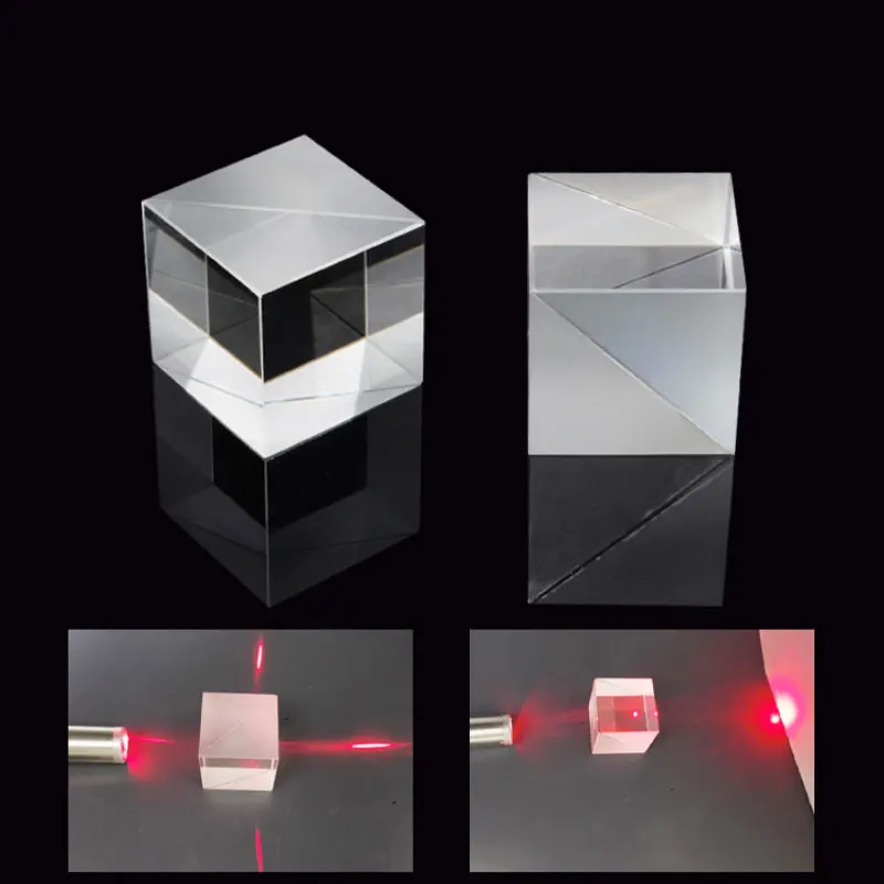 70x70x70mm Cubo di vetro ottico Dicroico Fascio di dispersione Splitter Prisma Rapporto di divisione 50:50 per Spectrometro Esperimento Prisma