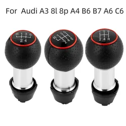 Car Gear Shift Knob for Audi A3 8l 8p A4 B6 B7 A6 C6 Lever Stick