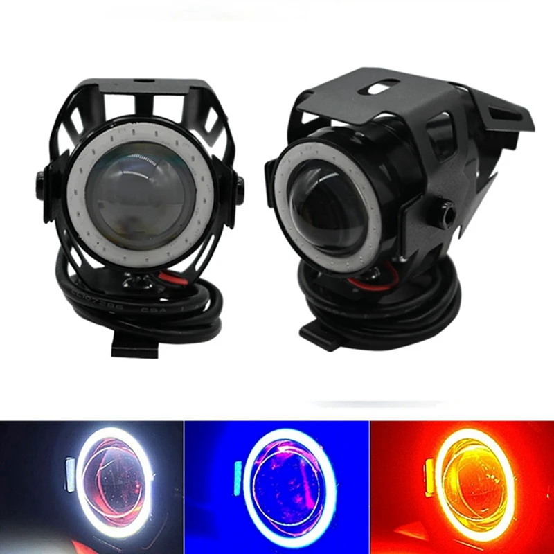 U7 Electric Scooter LED Spotlight Highlight Flashing Angel Eyes Motorcycle LED Light For Electric Scooter Remodel Easy To Use D