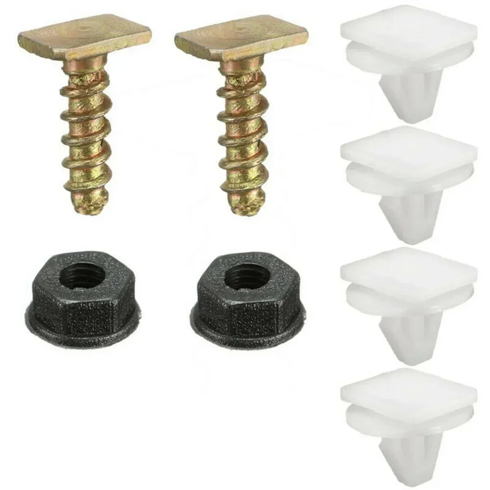 Wheel Trim Fastener Clips 2* Metal Screws 2* Plastic Nuts Black Bolt For Vauxhall Corsa Metal Plastic Set Front