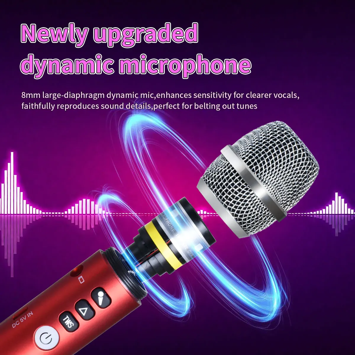 

1 шт. TWS портативный микрофон для караоке 20 Вт/шт. Bluetooth-динамик для детей и взрослых подарок беспроводной 10 часов аккумулятор ручной AUX микрофон