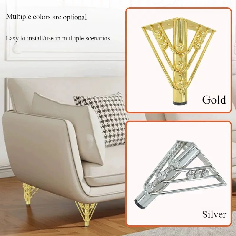 4pcs Carved Metal Furniture Metal Decoration Gold Sofa Legs Gold Furniture Base Legs For Cabinets Dressers