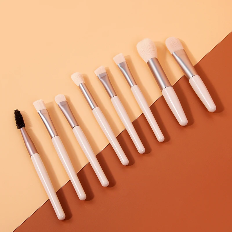 8 Pcs Mini Travel Portable Soft Makeup Brushes Set Eye Shadow Foundation Powder Eyelash Lip Concealer Blush Make Up Brush Set