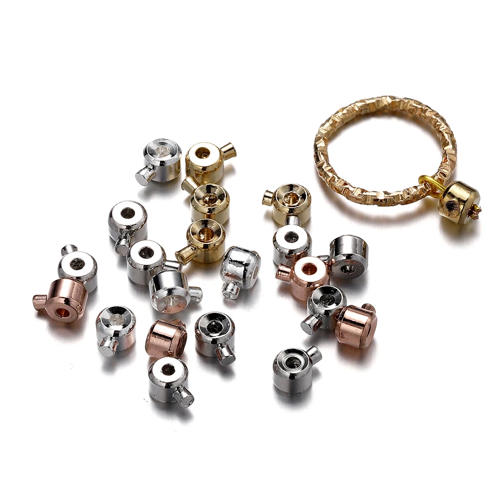 

2/10/20pcs Gold Plated Collet Locating Clasp Crimp Bead Buckle Rope Chain End Tip Connector for DIY Jewelry Making Supplies